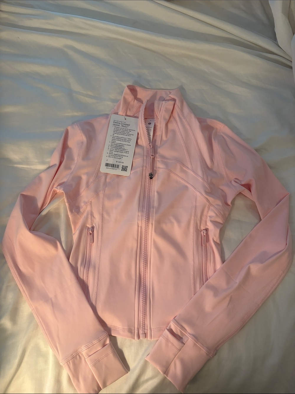 lululemon strawberry milkshake cropped define jacket size 2
